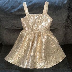 Elegant Gold Floral Dress